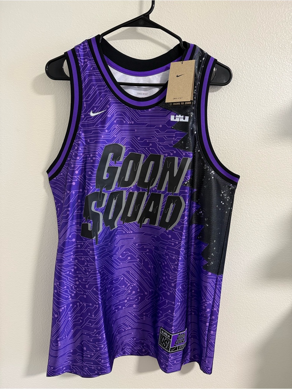 Nike Purple Goon Squad Basketball Jersey with Black Accents